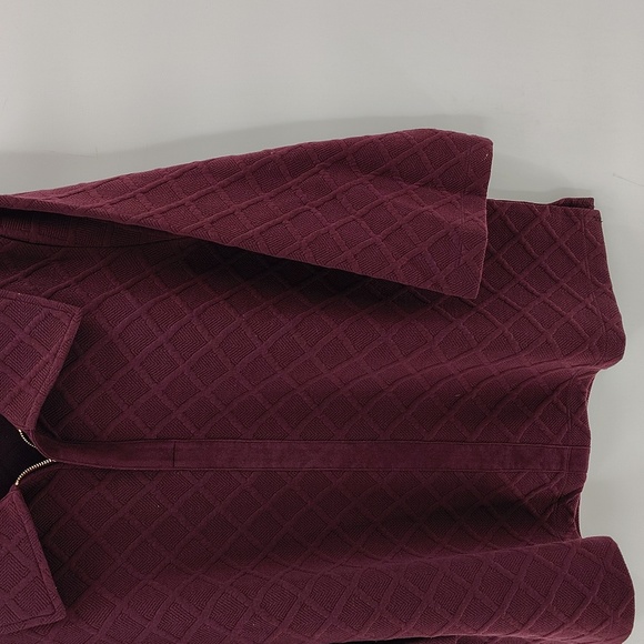 Soft Surroundings Zip Pullover Size PXL Gold Hardware Textured 3 Quarter Sleeve - Picture 4 of 9